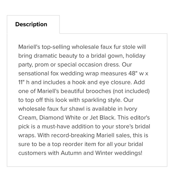 NWT Mariell Faux Fur Bridal Wrap With Ivory Crème Fox - Picture 4 of 11